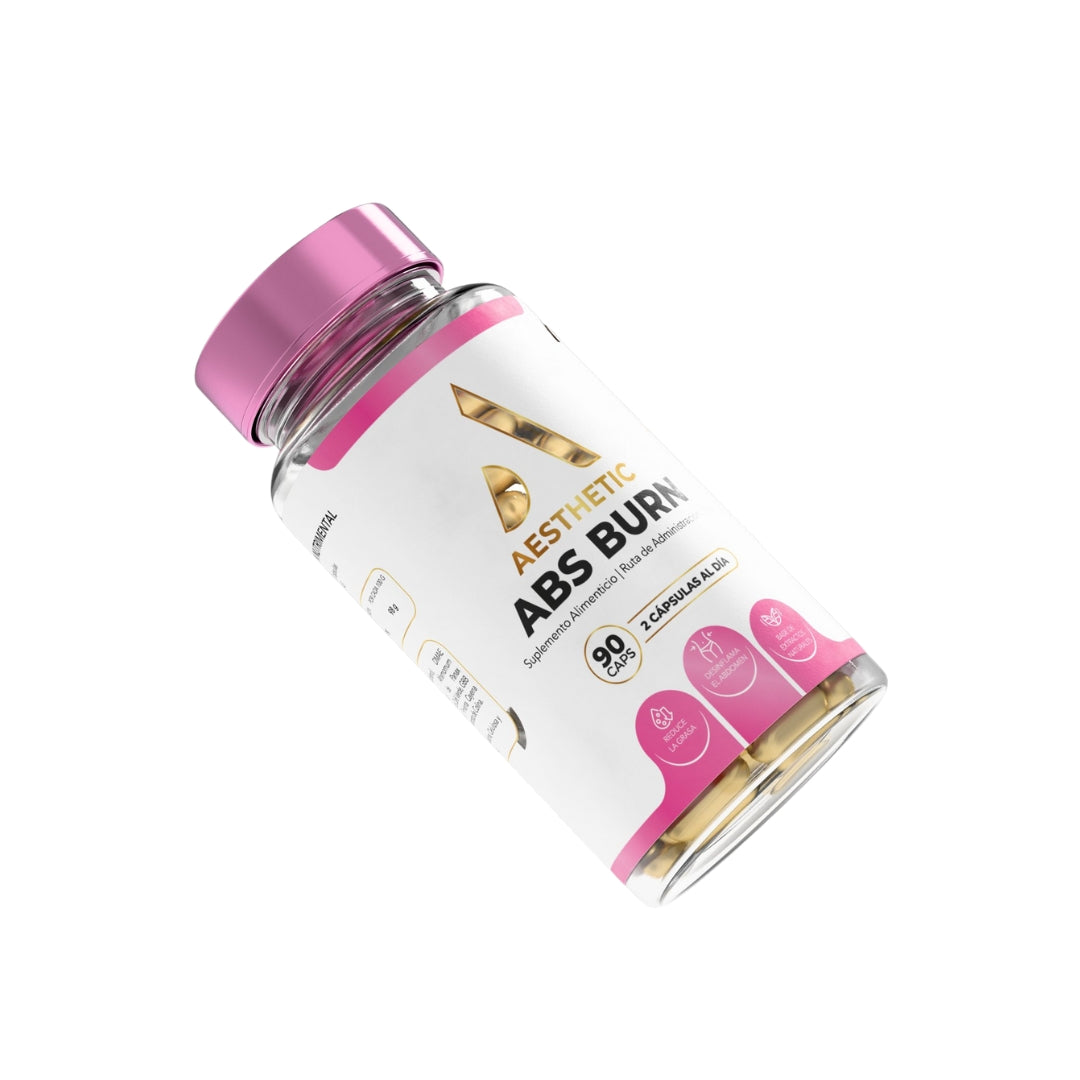 Comprar Aesthetic Abs Burn en México | Cápsulas para quemar grasa, reducir líquidos y mejorar la energía. Suplemento para definición muscular sin perder masa.