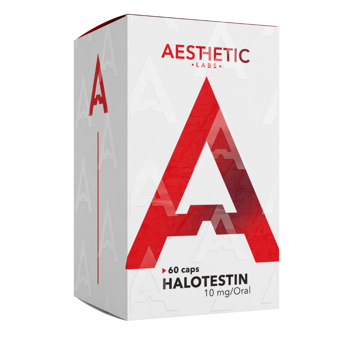 Fluoxymesterona Halotestin 10 mg Aesthetic Labs original en cápsulas para fuerza competitiva