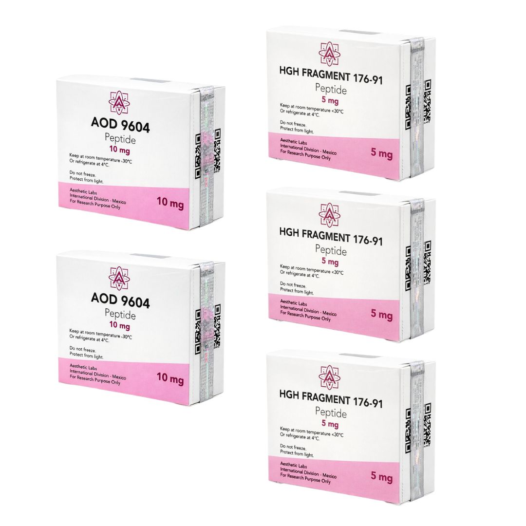 Protocolo AOD-9604 y HGH Fragment 176-191 para quemar grasa y definir el cuerpo en 8 semanas
