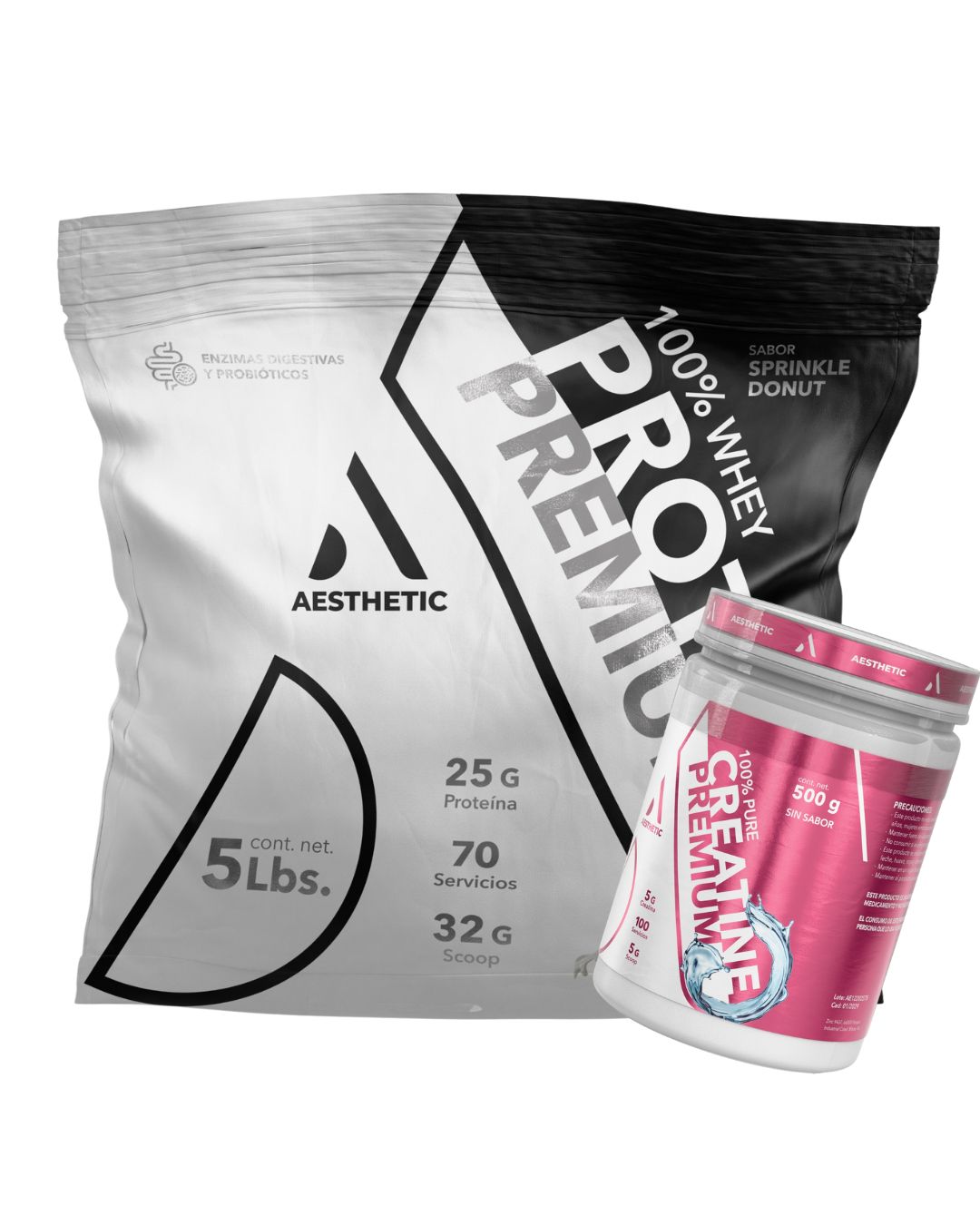 Aesthetic Kit Hipertrofia Total Creatina + 100% Whey Premium