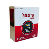 Caja de Boldetex Syntex Labs 200 mg con 10 ampollas de 1 ml, boldenona importada original para vascularidad.
