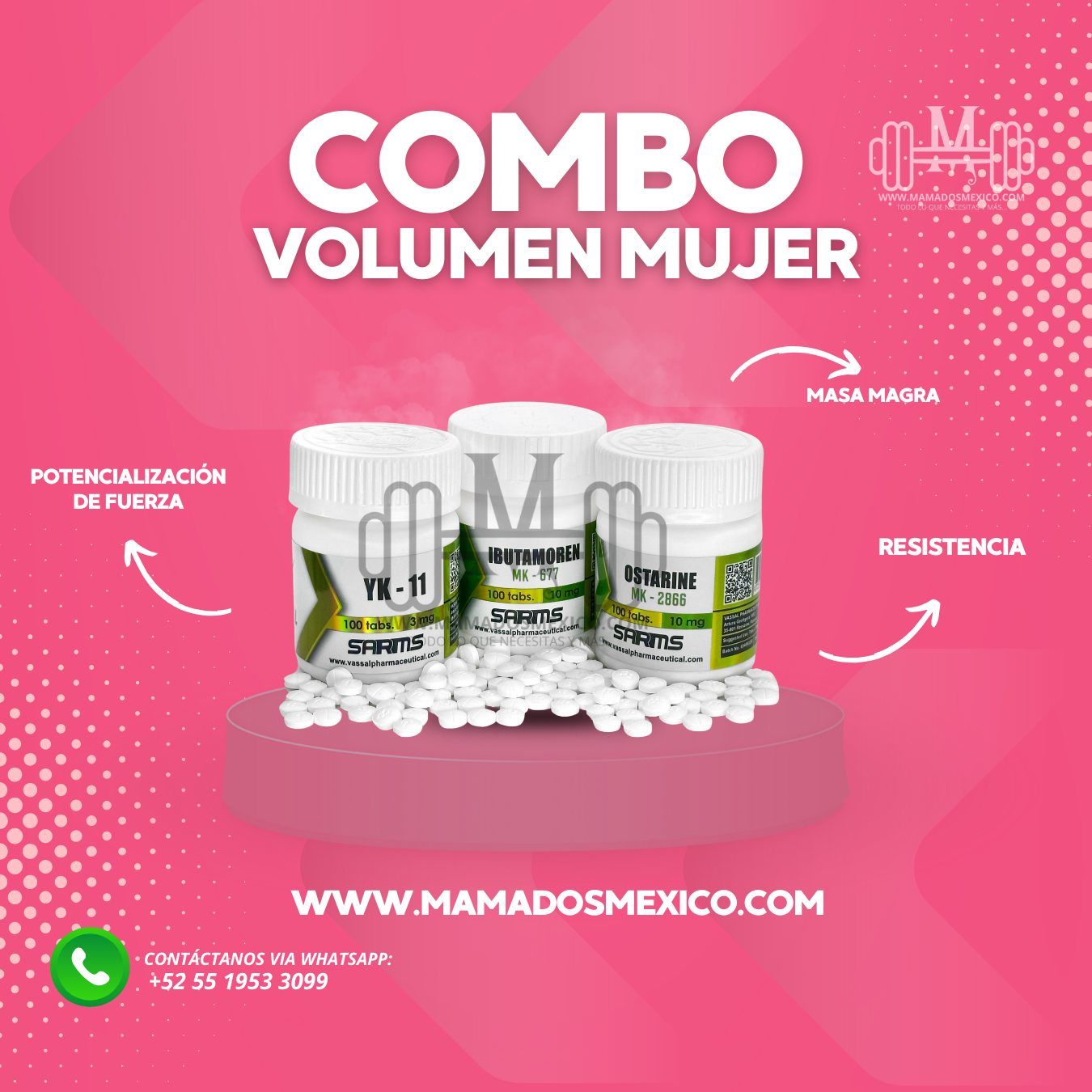 Ciclo Sarms Volumen Mujer YK11 Ostarine Ibutamoren