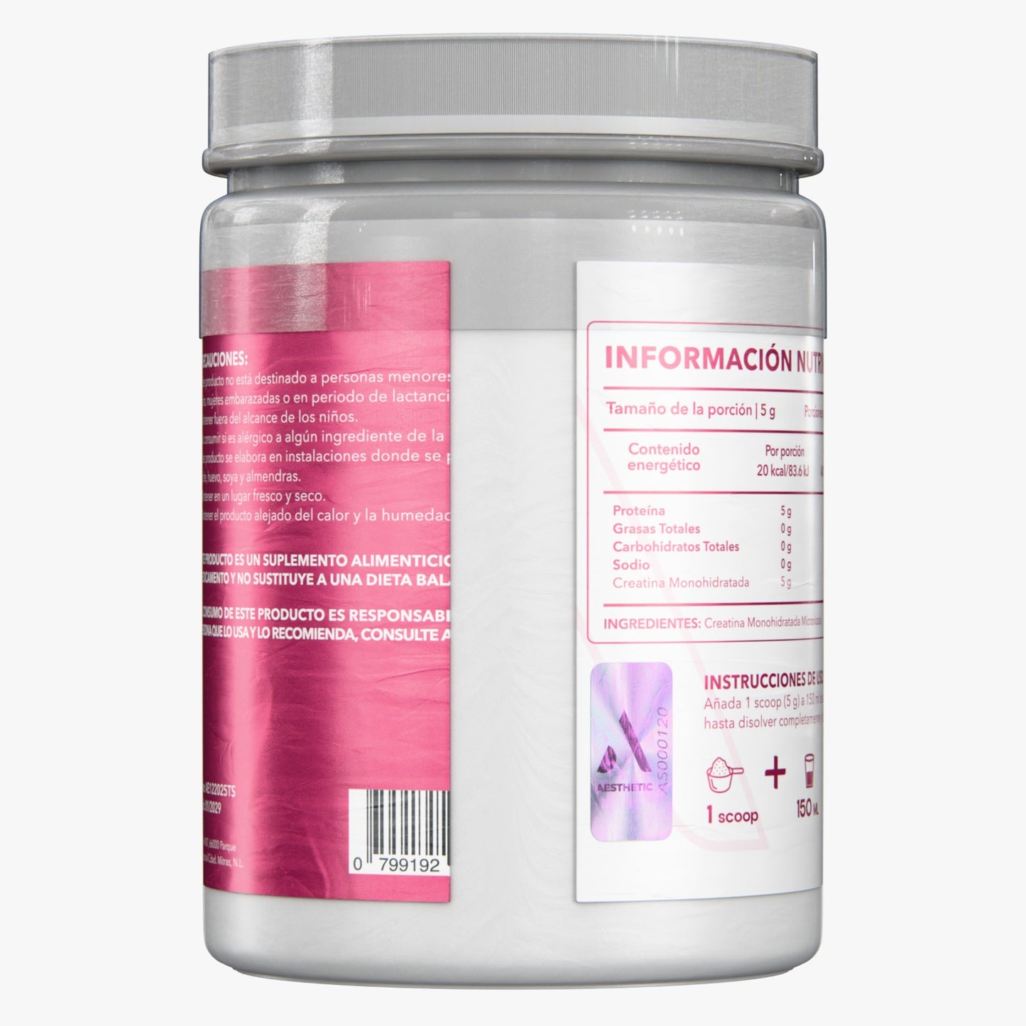 Suplementos Estéticos Creatina Micronizada | 100% Pura Grado Premium (100 serv)