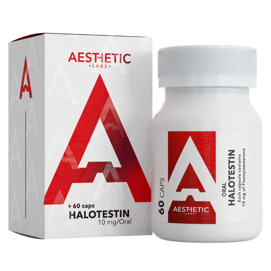 Halotestin Aesthetic Labs 10 mg 60 cápsulas de fluoxymesterona para definición avanzada en México