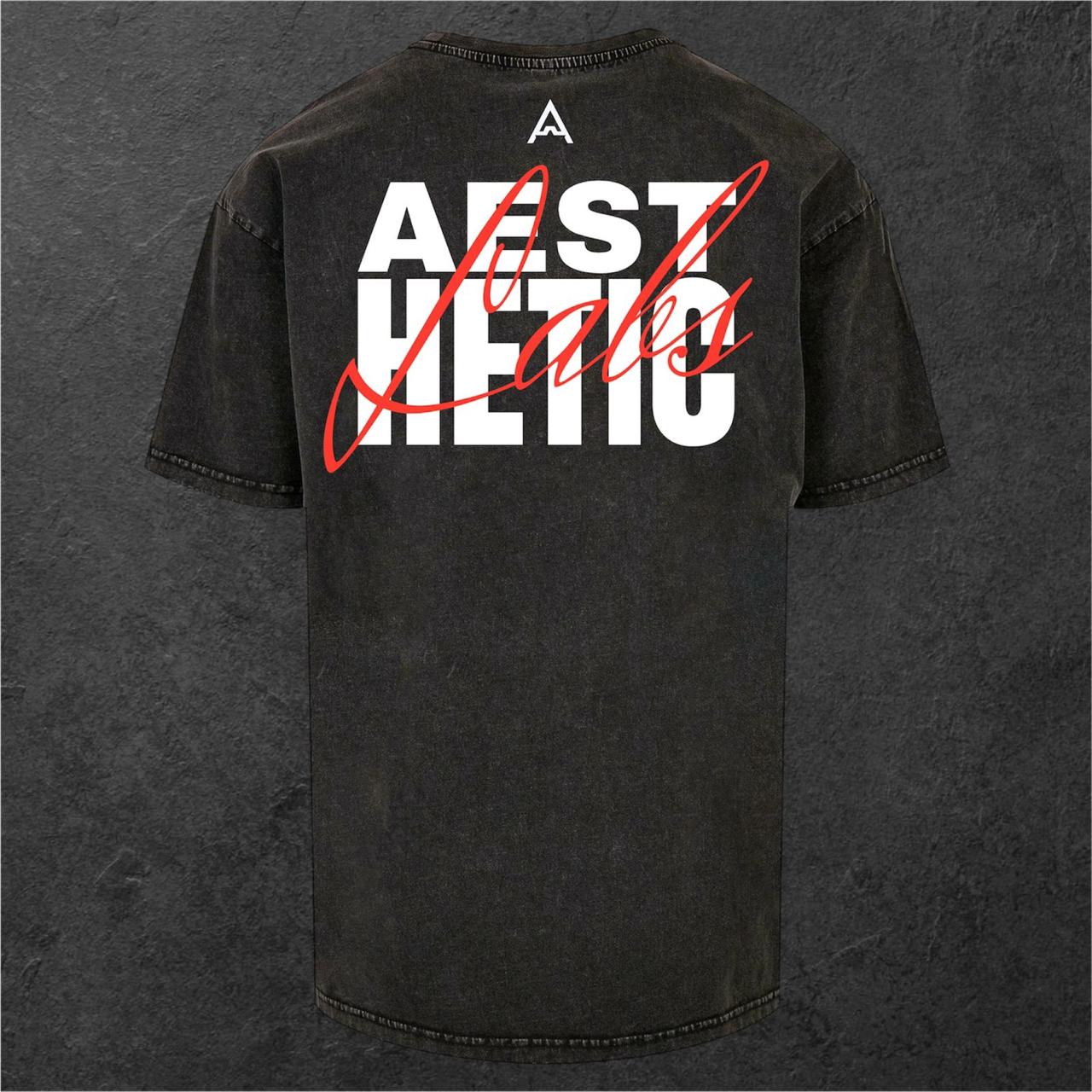 Aesthetic Labs Washed Black Tee – Edición Gym Lifestyle