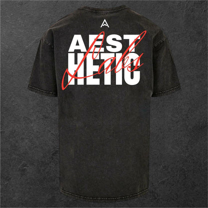 Aesthetic Labs Washed Black Tee – Edición Gym Lifestyle