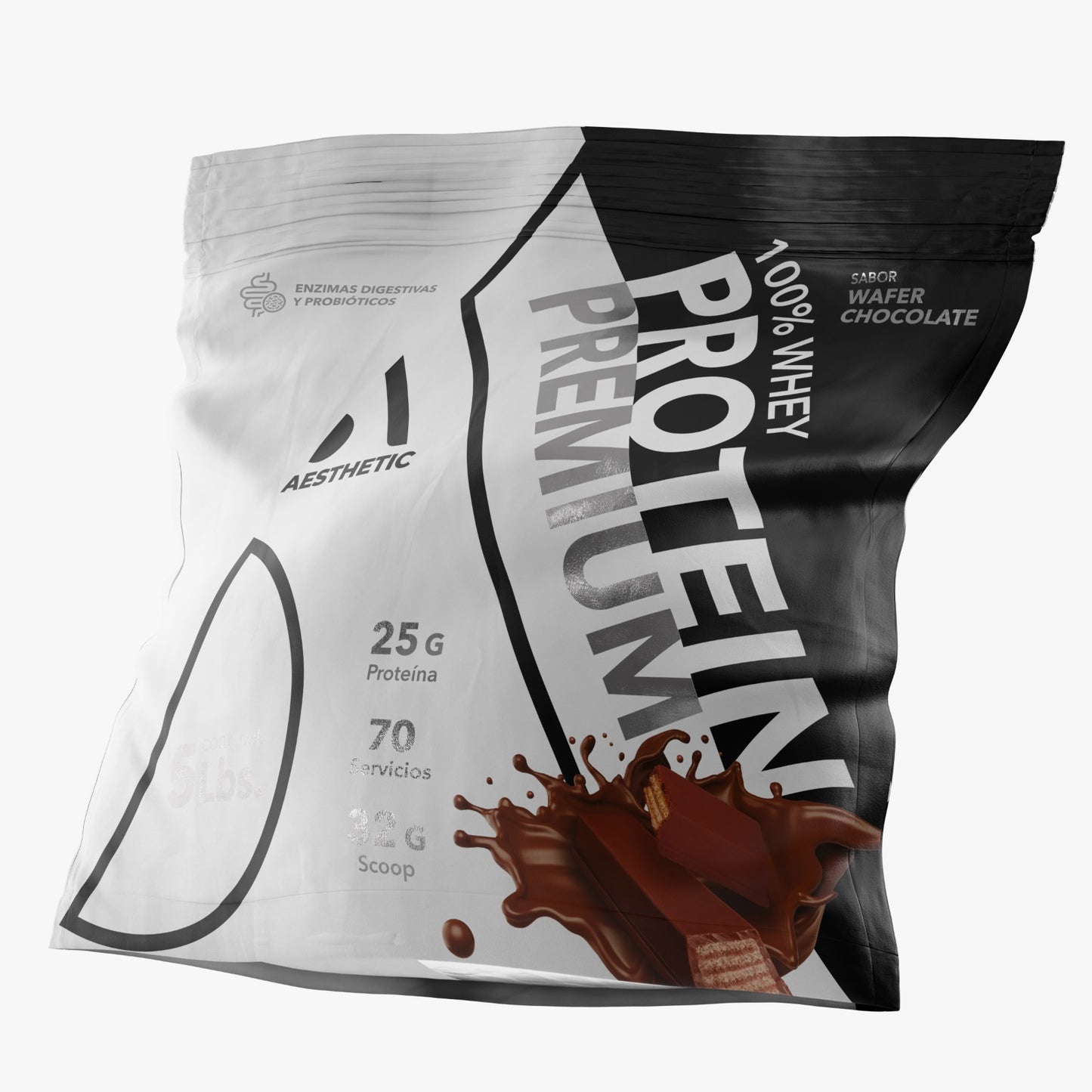 Estético 100% Whey Premium Wafer Chocolate com Probióticos e Enzimas Digestivas 70 Porções